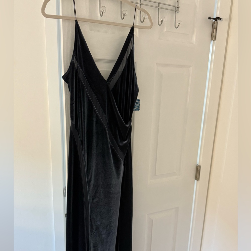 Free People Charcoal Velvet Maxi Dress